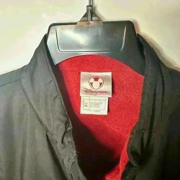 Disney Mickey Mouse Adult Fleece Jacket Size XL Red and Black Zip Up - Picture 4 of 11